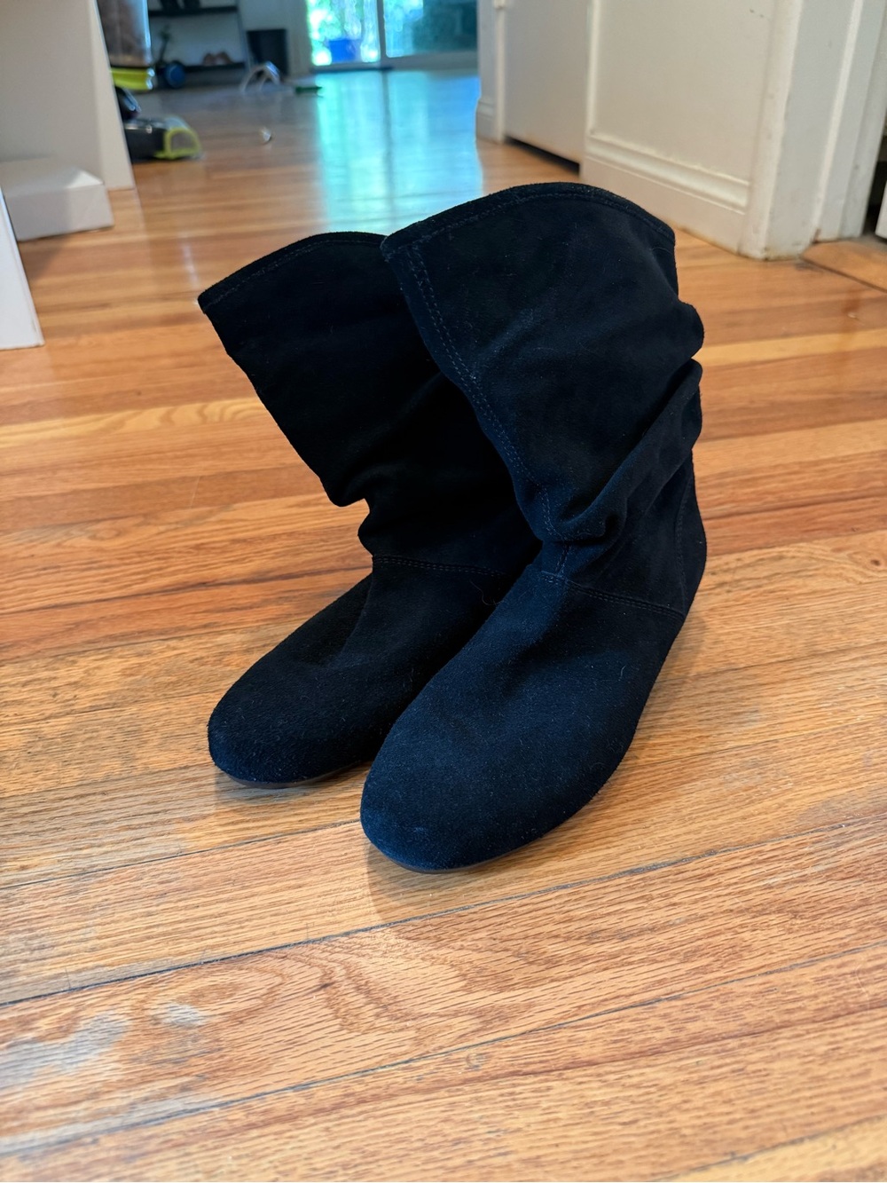 Steve Madden Black Suede Slouch Booties